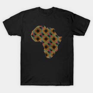 Kente Pattern, Africa Map, Ghana Style T-Shirt